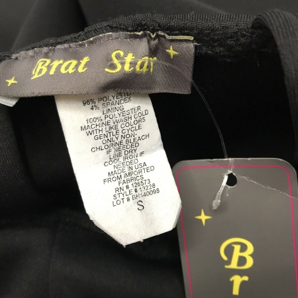 BRAT STAR Bodycon Stretch Knit Punk Dress Black S - Picture 5 of 7